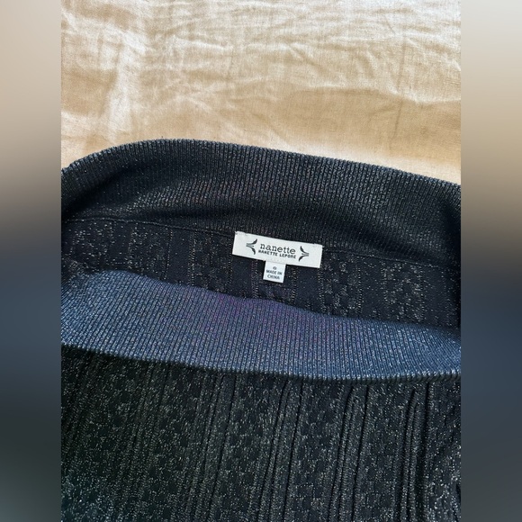 Nanette Lepore knit stretchy Elegant lurex blend Black Pleated Skirt - Picture 4 of 4